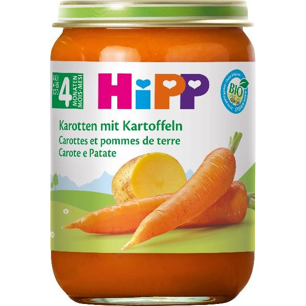 HIPP Bio Früh Karotten Kartoffeln Glas 190 g