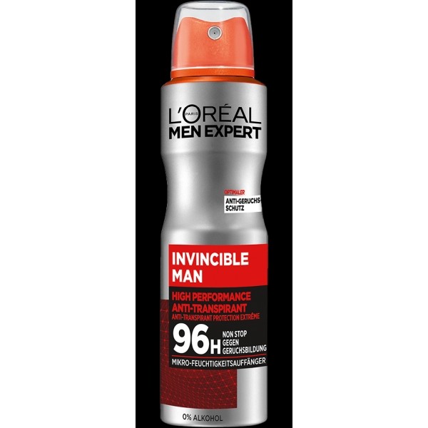 L'OREAL PARIS Deo Invincible Man 96H Spray 150 ml