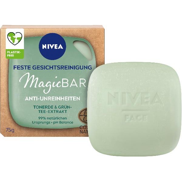 Hier sehen Sie den Artikel NIVEA Magic Bar Anti-Unreinheiten 75 g aus der Kategorie Gesichts-Reinigung. Dieser Artikel ist erhältlich bei pedro-shop.ch