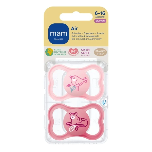 MAM Air Nuggi 6-16m pink/pink 2 Stk