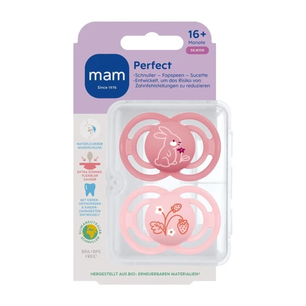 MAM Perfect Nuggi 16-36m pink/pink 2 Stk