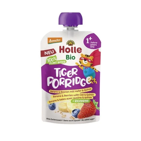 HOLLE Tiger Porridge Banane Beer Hafer Quin 110 g