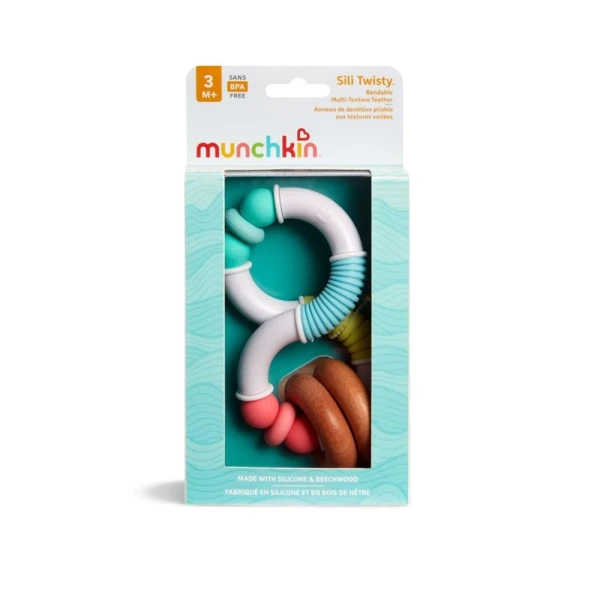 MUNCHKIN Sili Twisty Beissring Holz&Sil 3M+