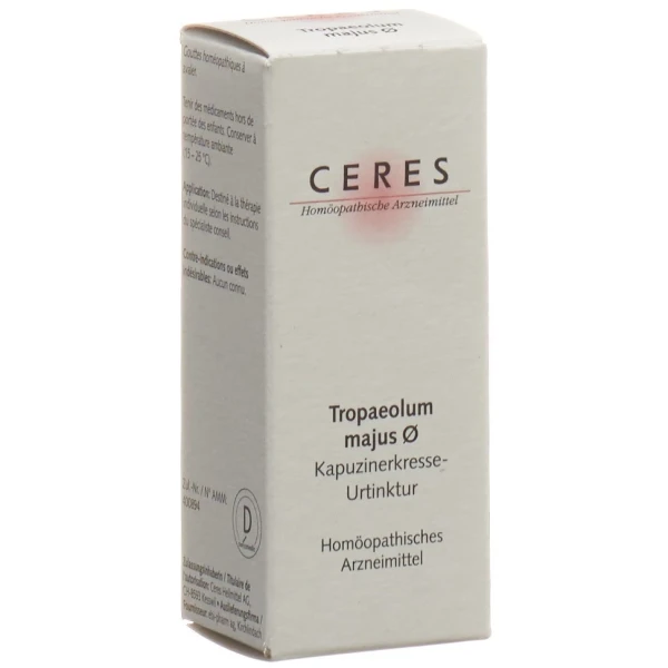 Hier sehen Sie den Artikel CERES Tropaeolum majus Urtinkt Fl 20 ml aus der Kategorie Homöopathische Arzneimittel. Dieser Artikel ist erhältlich bei pedro-shop.ch