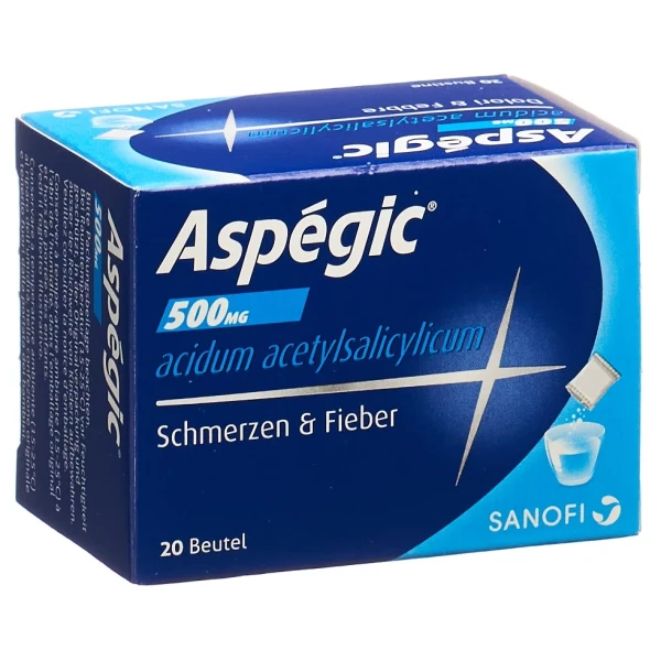 Hier sehen Sie den Artikel ASPEGIC Plv 500 mg Btl 20 Stk aus der Kategorie Arzneimittel der Liste D. Dieser Artikel ist erhältlich bei pedro-shop.ch