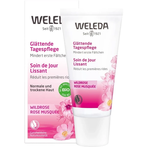 Hier sehen Sie den Artikel WELEDA Wildrose Tagespflege glättend 30 ml aus der Kategorie Gesichts-Balsam/Creme/Gel/Öl. Dieser Artikel ist erhältlich bei pedro-shop.ch