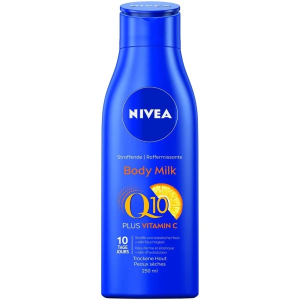 Hier sehen Sie den Artikel NIVEA Hautstraffende Body Milk Q10plus 250 ml aus der Kategorie Körpermilch/Creme/Lotion/Öl/Gel. Dieser Artikel ist erhältlich bei pedro-shop.ch