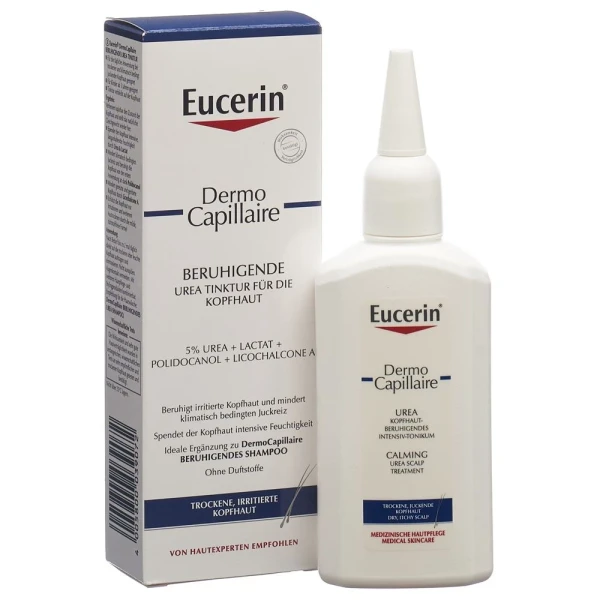 Hier sehen Sie den Artikel EUCERIN DermoCapillaire beruhigen Urea Tink 100 ml aus der Kategorie Haar-Spülungen/Kuren. Dieser Artikel ist erhältlich bei pedro-shop.ch