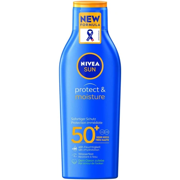 Hier sehen Sie den Artikel NIVEA Sun Protect&Moist Sonnenmilch LSF50+ 200 ml aus der Kategorie Sonnenschutz. Dieser Artikel ist erhältlich bei pedro-shop.ch