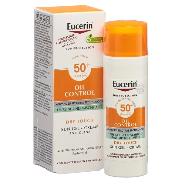 Hier sehen Sie den Artikel EUCERIN SUN Face Oil Control Gel-Cre LSF50+ 50 ml aus der Kategorie Sonnenschutz. Dieser Artikel ist erhältlich bei pedro-shop.ch