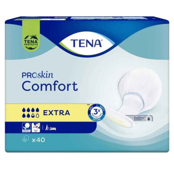 Hier sehen Sie den Artikel TENA Comfort Extra 40 Stk aus der Kategorie Inkontinenz Einlagen. Dieser Artikel ist erhältlich bei pedro-shop.ch