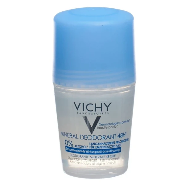 Hier sehen Sie den Artikel VICHY Deo Mineral 48H Roll on 50 ml aus der Kategorie Deodorants Flüssige Formen. Dieser Artikel ist erhältlich bei pedro-shop.ch
