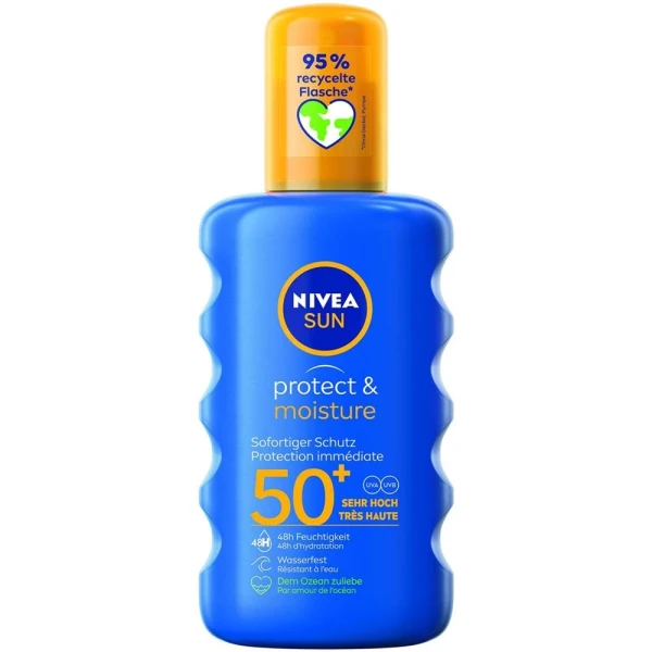 Hier sehen Sie den Artikel NIVEA Sun Protect&Moist Sonnenspray LSF50+ 200 ml aus der Kategorie Sonnenschutz. Dieser Artikel ist erhältlich bei pedro-shop.ch