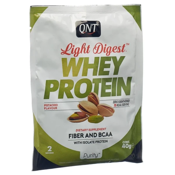 Hier sehen Sie den Artikel QNT Light Digest Whey Protein Pistachio 40 g aus der Kategorie Sportpräparate und Zubehör. Dieser Artikel ist erhältlich bei pedro-shop.ch