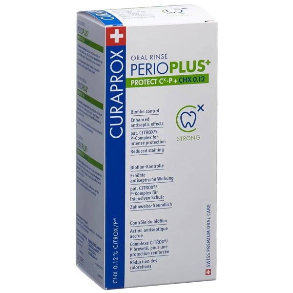 Hier sehen Sie den Artikel CURAPROX Perio Plus Protect CHX 0.12  200 ml aus der Kategorie Zahnspülungen/Mundwasser. Dieser Artikel ist erhältlich bei pedro-shop.ch