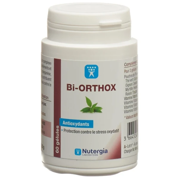 Hier sehen Sie den Artikel NUTERGIA Bi-Orthox Gélules Ds 60 Stk aus der Kategorie Nahrungsergänzungsmittel. Dieser Artikel ist erhältlich bei pedro-shop.ch