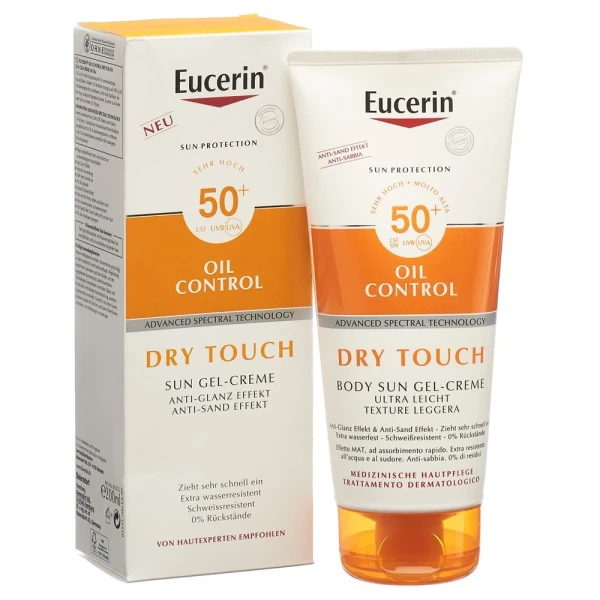 Hier sehen Sie den Artikel EUCERIN SUN Body Oil Control Gel-Cre LSF50+ 200 ml aus der Kategorie Sonnenschutz. Dieser Artikel ist erhältlich bei pedro-shop.ch