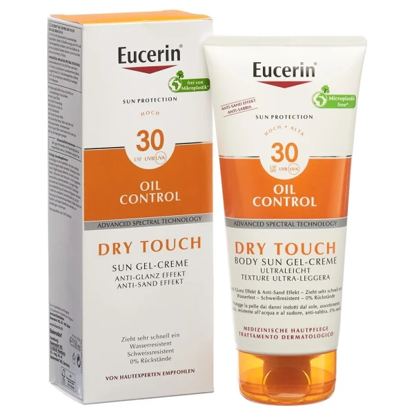 Hier sehen Sie den Artikel EUCERIN SUN Body Oil Control Gel-Cre LSF30 200 ml aus der Kategorie Sonnenschutz. Dieser Artikel ist erhältlich bei pedro-shop.ch