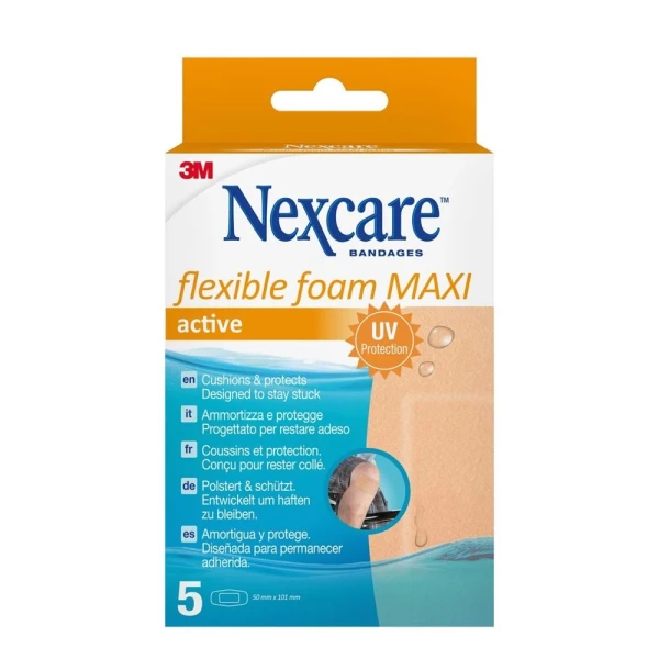 3M NEXCARE Flexible Foam axi Activ 50x101mm 5 Stk