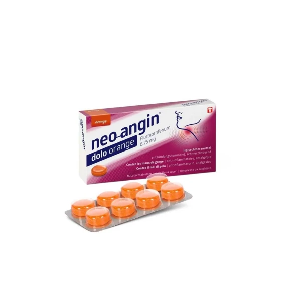 Hier sehen Sie den Artikel NEO-ANGIN dolo Lutschtabl 8.75 mg Orange 16 Stk aus der Kategorie Arzneimittel der Liste D. Dieser Artikel ist erhältlich bei pedro-shop.ch