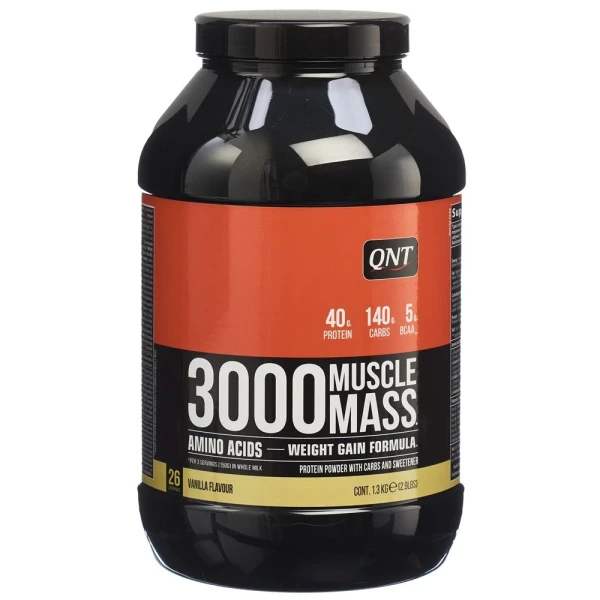 Hier sehen Sie den Artikel QNT Muscle Mass 3000 Vanilla Ds 1.3 kg aus der Kategorie Sportpräparate und Zubehör. Dieser Artikel ist erhältlich bei pedro-shop.ch