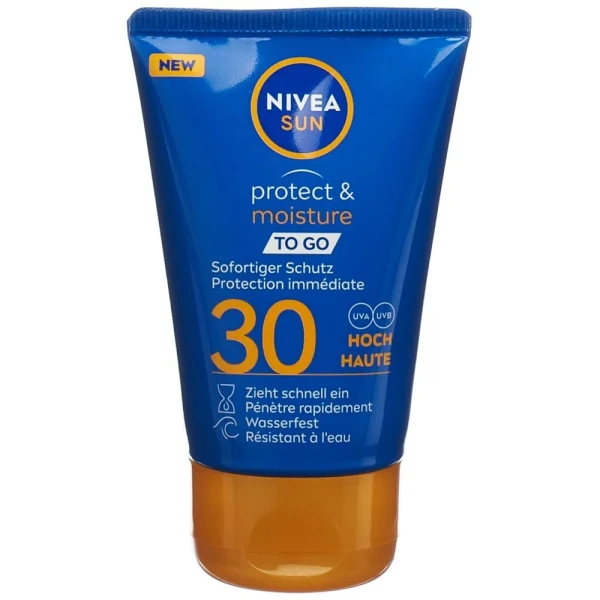 Hier sehen Sie den Artikel NIVEA Sun Protect & Moisture To Go LSF30 50 ml aus der Kategorie Sonnenschutz. Dieser Artikel ist erhältlich bei pedro-shop.ch