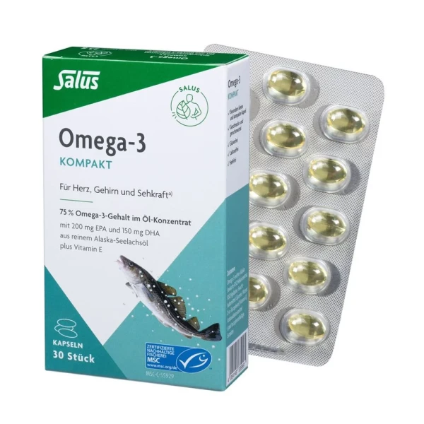 SALUS Omega-3 Kompakt Seelachsöl Kaps 30 Stk