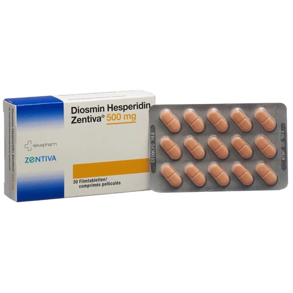 DIOSMIN HESPERIDIN Zentiva Filmtabl 500 mg 30 Stk