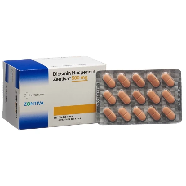 DIOSMIN HESPERIDIN Zentiva Filmtabl 500 mg 120 Stk