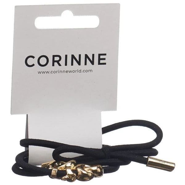 CORINNE Haargummi Hair Tie metal Det black 3 Stk