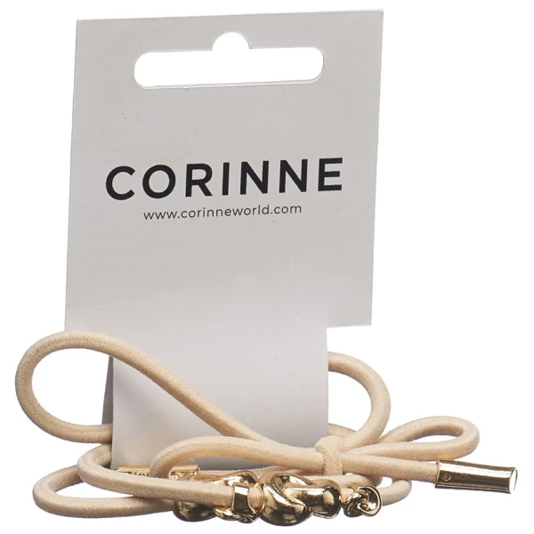 CORINNE Haargummi Hair Tie metal Det cream 3 Stk