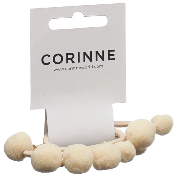 CORINNE Haargummi Hair Tie Pom Ibiza cream3 Stk