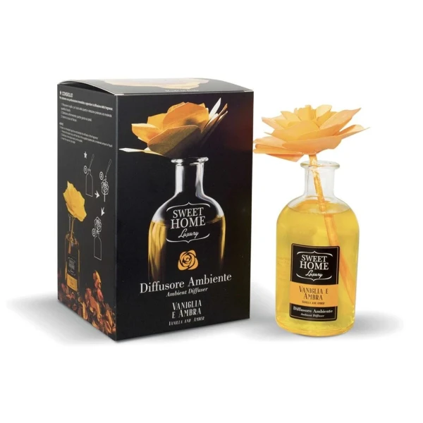 SWEET HOME Diffuser mit Blume Vanille Amber 250 ml